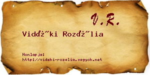 Vidéki Rozália névjegykártya
